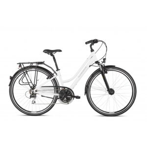 Dámsky trekingový bicykel Kross Trans 3.0 28" - model 2021 biela/šedá - M (17")