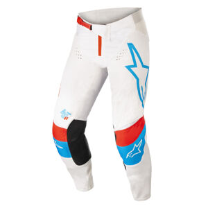 Motokrosové nohavice Alpinestars Techstar Quadro biela/modrá neon/červená 2022 30