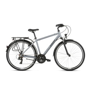 Pánsky trekingový bicykel Kross Trans 1.0 28" - model 2022 šedá/čierna - M (19'')