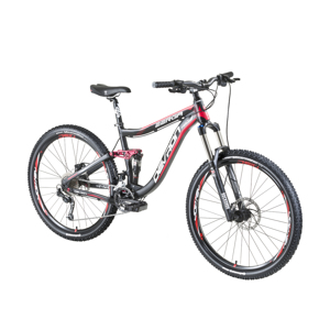 Horský celoodpružený bicykel Devron Zerga FS6.7 27,5" - model 2016 Black-Red - 17" - Záruka 10 rokov