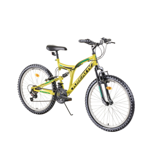 Juniorský celoodpružený bicykel Kreativ 2441 24" - model 2019 Yellow - Záruka 10 rokov