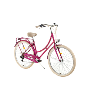 Mestský bicykel DHS Citadinne 2634 26" - model 2018 Dark Pink - 18" - Záruka 10 rokov