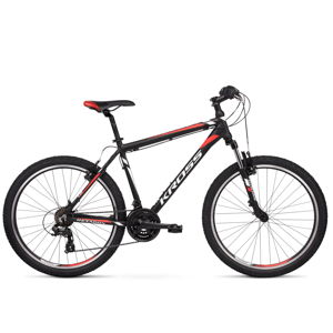 Horský bicykel Kross Hexagon 1.0 26" - model 2020 čierna/biela/červená - S (17'') - Záruka 10 rokov