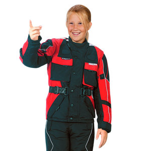 Detská moto bunda ROLEFF Kids červeno-čierna - XL