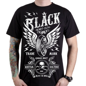 Tričko BLACK HEART Moto Wings čierna - 3XL