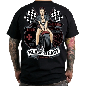 Tričko BLACK HEART Loud and Hard čierna - 3XL