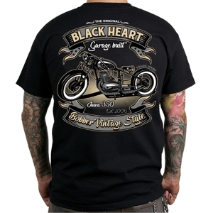 Tričko BLACK HEART Bobber 350 čierna - XL