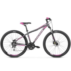 Dámsky horský bicykel Kross Lea 5.0 27,5" - model 2020 grafitová/ružová/fialová - XXS (14") - Záruka 10 rokov
