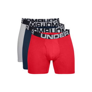 Pánské boxerky Under Armour Charged Cotton 6in 3 páry Red - XXL