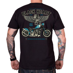 Tričko BLACK HEART Blue Chopper čierna - L