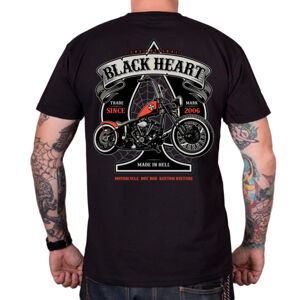 Tričko BLACK HEART Orange Chopper čierna - XXL