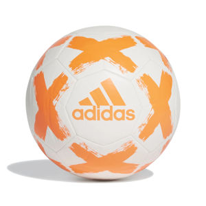 Futbalová lopta Adidas Starlancer FL7036 biela, oranžové logo