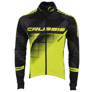 Pánská cyklistická bunda CRUSSIS čierna-fluo žltá čierna-fluo žltá - 3XL