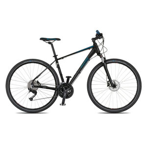 Pánsky crossový bicykel 4EVER Credit Disc 28'' - model 2021 čierna/metal modrá - 18,5" - Záruka 10 rokov