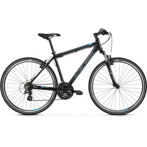 Pánsky crossový bicykel Kross Evado 2.0 28" - model 2022 čierno-modrá s potlačou - S (17'')