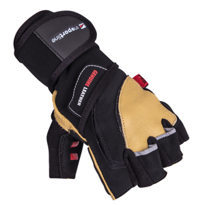 Kožené fitness rukavice inSPORTline Trituro čierno-žltá - XXL