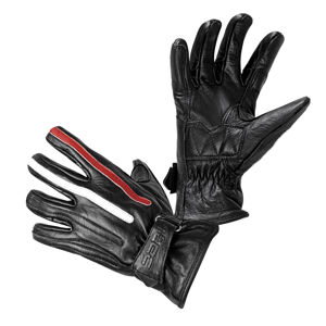 Moto rukavice W-TEC Classic Jawa čierna s červeným s béžovým pruhom - XXL