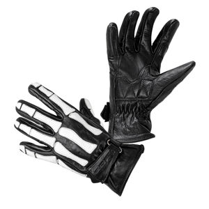 Moto rukavice W-TEC Classic White Bones čierna - XXL