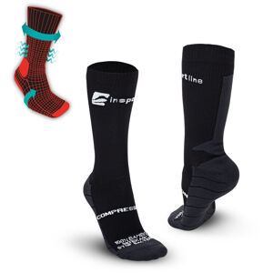 Kompresné klasické ponožky inSPORTline Compagio AG+ čierna - 39-42