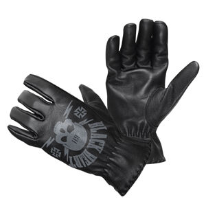 Kožené moto rukavice Black Heart Skull Gloves čierna - L