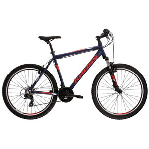Horský bicykel Kross Hexagon 1.0 26" - model 2022 tmavo modrá/červená/šedá - M (19'')