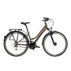 Dámsky trekingový bicykel Kross Trans 3.0 28" - model 2021 khaki/čierna - L (19") - Záruka 10 rokov