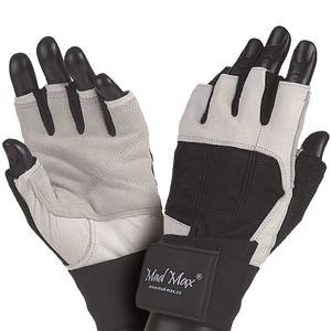 Fitness rukavice Mad Max Professional bielo-čierna - M