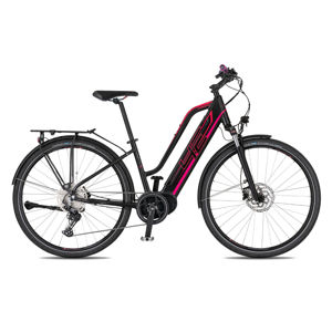 Dámsky trekingový elektrobicykel 4EVER Marianne Elite Trek - model 2021 čierna / ružová - 16" - Záruka 10 rokov