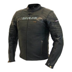 Pánska kožená moto bunda SPARK Dark čierna - XL