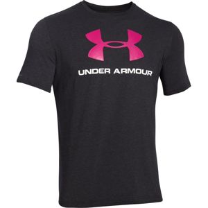 Pánske tričko Under Armour CC Sportstyle Logo BLACK / WHITE / TROPIC PINK - M