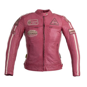 Dámska kožená moto bunda W-TEC Sheawen Lady Pink ružová - M