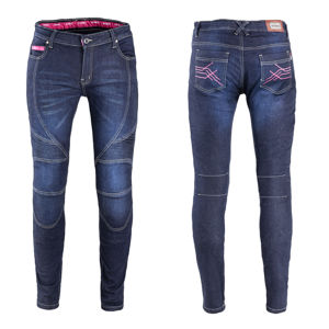 Dámske moto jeansy W-TEC Rafael modrá - XL
