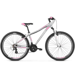 Dámsky horský bicykel Kross Lea 2.0 26" - model 2020 strieborná/ružová/biela - XS (15") - Záruka 10 rokov