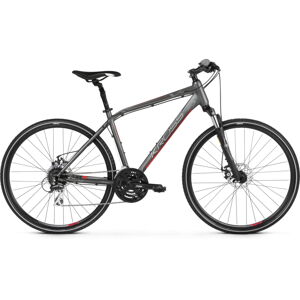 Pánsky crossový bicykel Kross Evado 4.0 28" - model 2023 grafitová/červená - M (19'')