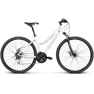 Dámsky crossový bicykel Kross Evado 4.0 28" - model 2020 bielo-modrá - M (17") - Záruka 10 rokov