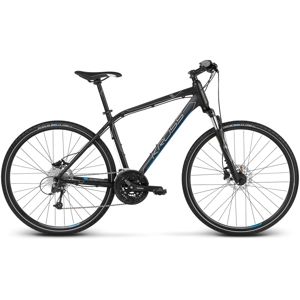 Pánsky crossový bicykel Kross Evado 6.0 28" - model 2020 čierno-modrá - XL (23") - Záruka 10 rokov