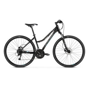 Dámsky crossový bicykel Kross Evado 5.0 28" - model 2021 čierno-tyrkysová - M (17") - Záruka 10 rokov