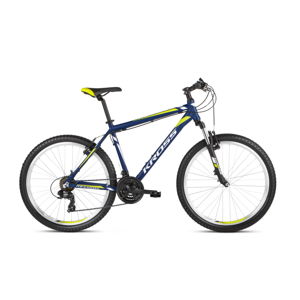 Horský bicykel Kross Hexagon 26" - model 2021 tmavo modrá/biela/limetková - XS (14") - Záruka 10 rokov