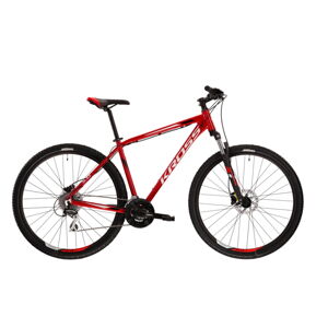 Horský bicykel Kross Hexagon 5.0 29" - model 2022 červená/čierna/šedá - M (19", 180-188 cm)