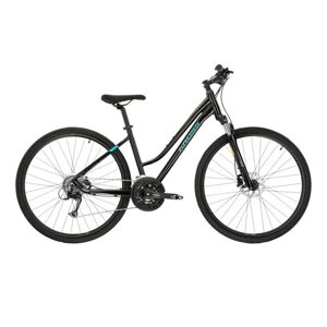Dámsky crossový bicykel Kross Evado 5.0 28" - model 2022 čierno-tyrkysová - M (17")