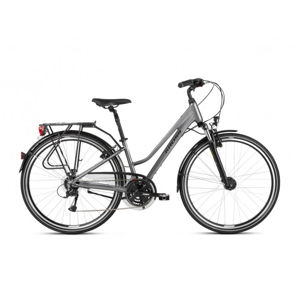 Dámsky  trekingový bicykel Kross Trans 4.0 28" - model 2021 šedá/čierna - L (19")