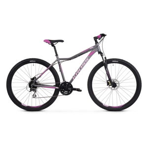 Dámsky horský bicykel Kross Lea 5.0 27,5" SR - model 2021 grafitová/ružová/fialová - XS (16")