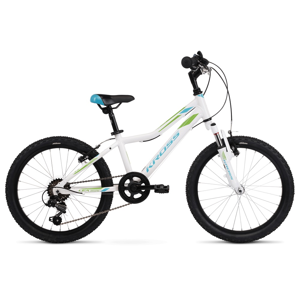 Detský bicykel Kross Lea Mini 2.0 20" - model 2021 White / Blue / Green Glossy - Záruka 10 rokov