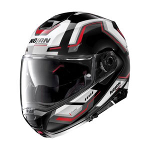 Moto helma Nolan N100-5 Upwind N-Com P/J Glossy Black-Red - 3XL (65-66)