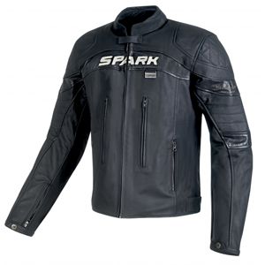 Pánska kožená moto bunda SPARK Dark čierna - 6XL