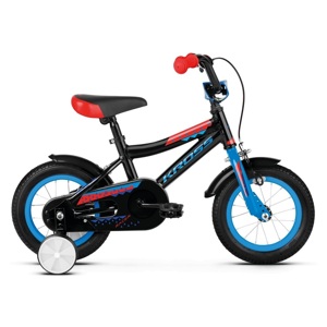 Detský bicykel Kross Racer 2.0 12" - model 2019 Black / Blue / Red Glossy - Záruka 10 rokov