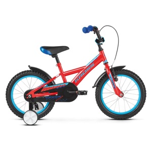 Detský bicykel Kross Racer 3.0 16" - model 2019 Red / Blue Glossy - Záruka 10 rokov