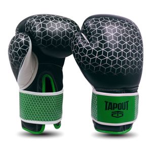 Kožené boxerské rukavice Tapout Stealth čierno-zelená - 14oz
