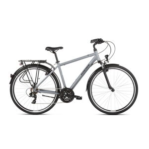 Pánsky trekingový bicykel Kross Trans 1.0 28" SR - model 2021 šedá/čierna - S (17'') - Záruka 10 rokov