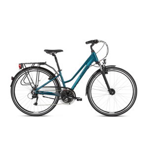 Dámsky  trekingový bicykel Kross Trans 4.0 28" - model 2021 tyrkysová/čierna - L (19") - Záruka 10 rokov